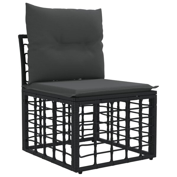 vidaXL Unité de canapé sans accoudoir modulable pour extérieur Noir