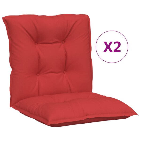 vidaXL Coussins de chaise de jardin à dossier bas lot de 2 rouge