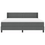 vidaXL Lit à ressorts avec matelas Gris foncé 200 x 180 cm Polyester