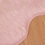 vidaXL Tapis en Peau de Mouton Synthétique Rose 80 x 50 cm Polyester