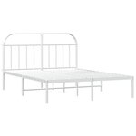 vidaXL Cadre de lit métal sans matelas et tête de lit blanc 140x190 cm