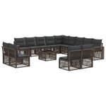 vidaXL Ensemble de canapé de jardin 14 Pièces Gris et Gris foncé