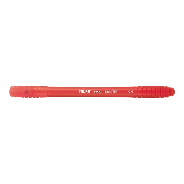 LOT de 16 Stylo marqueur Milan Sway Fineliner - Pointe fine 0 4 mm - Ergonomique - Encre à base d'eau - Couleur rouge