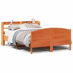 vidaXL Cadre de lit sans matelas cire marron 140x190cm bois pin massif