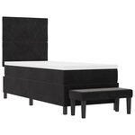 vidaXL Lit box spring avec matelas et banc noir 80x200 cm en velours
