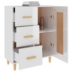 vidaXL Buffet Blanc brillant 69 5x34x90 cm Bois d'ingénierie