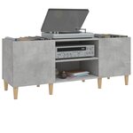 vidaXL Armoire à disques gris béton 121x38x48 cm bois d'ingénierie