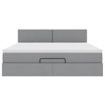 VidaXL Cadre de lit ottoman et matelas gris clair 180x200 cm tissu