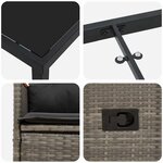 vidaXL Ensemble de salle à manger pour jardin 5 Pièces Gris Poly rotin