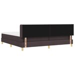 vidaXL Lit à ressorts Marron foncé et Blanc 200 x 200 cm Tissu