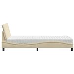 vidaXL Lit avec matelas Hanko crème 100x200 cm tissu
