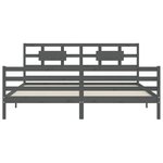 vidaXL Cadre de lit sans matelas gris 200x200 cm bois massif