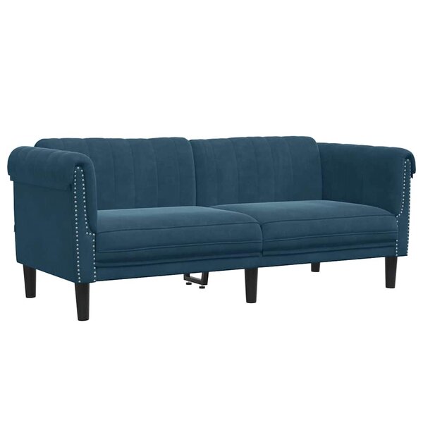 vidaXL Canapé à 2 places bleu velours