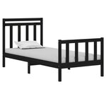 vidaXL Cadre de lit sans matelas noir 75x190 cm bois massif