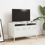 vidaXL Meuble TV blanc 68x39x43 5 cm acier laminé à froid