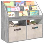 vidaXL Bibliothèque pour enfants Gris Sonoma 72 5 x 29 5 x 69 cm