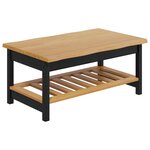 VidaXL Table basse EKAI Noir 100 x 60 x 45 5 cm Bois de pin massif
