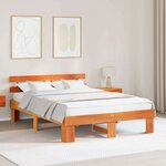 vidaXL Cadre de lit Marron 160 x 200 cm Bois de pin massif