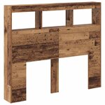 vidaXL Cabinet de Tête de Lit avec LED Bois ancien 120 x 17 x 102 cm