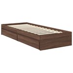 vidaXL Lit de Rangement Chêne brun 75 x 190 cm Bois d'ingénierie