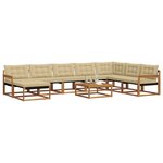 vidaXL Ensemble de canapés d'extérieur 9 Pièces Naturel et Beige