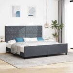 Cadre de lit vidaXL Gris foncé 200x200 cm Velours