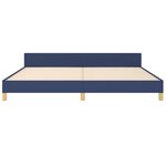 vidaXL Cadre de lit sans matelas avec tête de lit bleu 200x200cm tissu