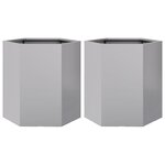 vidaXL Jardinières 2 Pièces hexagone 46x40x45 cm acier galvanisé