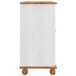 vidaXL Buffet ASKIM Blanc 133 5 x 40 x 79 cm Bois massif en pin