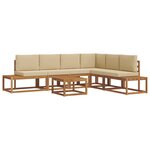 vidaXL 7 pc Ensemble de canapés d'extérieur Naturel et Beige