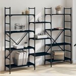 vidaXL Bibliothèque noir 160x28 5x136 5 cm bois d'ingénierie