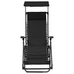 vidaXL Chaise pliable de terrasse Textilène Noir