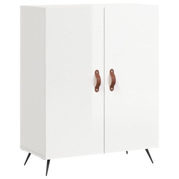 vidaXL Buffet Blanc brillant 69 5x34x90 cm Bois d'ingénierie