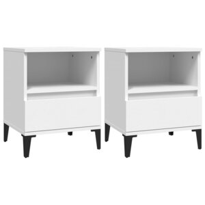 vidaXL Tables de chevet 2 Pièces Blanc 40x35x50 cm