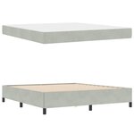 vidaXL Cadre de lit Autre Blanc et gris clair 180 x 200 cm Velours