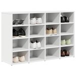 vidaXL Cabinet à chaussures Blanc 103 x 30 x 67 cm Bois d'ingénierie