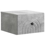 vidaXL Cabinet de chevet mural Gris béton 33 x 34 5 x 20 cm