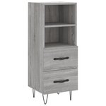 vidaXL Buffet haut Sonoma gris 34 5x34x180 cm Bois d'ingénierie