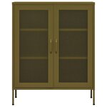 vidaXL Armoire de rangement Vert olive 80x35x101 5 cm Acier