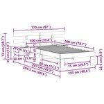 vidaXL Cadre de lit Marron cire 100 x 200 cm Bois massif en pin