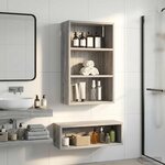 vidaXL Armoire murale de salle de bain Gris Sonoma 40 x 16 x 62 5 cm
