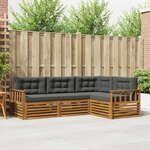 vidaXL Ensemble de canapés d'extérieur 4 Pièces Naturel et Anthracite