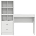 vidaXL Bureau avec Rangement Blanc Bois d'Ingénierie