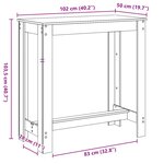 vidaXL Table de bar vieux bois 102x50x103 5 cm bois d'ingénierie