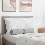 vidaXL Coussins d'accent 2 Pièces Gris clair Ø 15 x 40 cm