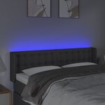 vidaXL Tête de lit à LED Gris foncé 147x16x78/88 cm Tissu
