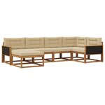 vidaXL Ensemble de canapés d'extérieur 6 Pièces Naturel et Beige