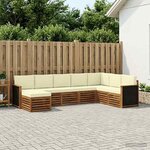vidaXL Ensemble de canapés d'extérieur 6 pc Naturel et Crème