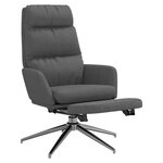 vidaXL Chaise de relaxation avec repose-pied Gris foncé Tissu