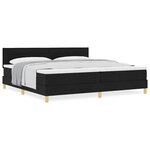vidaXL Lit boxspring avec matelas avec matelas Noir 200 x 200 cm tissu